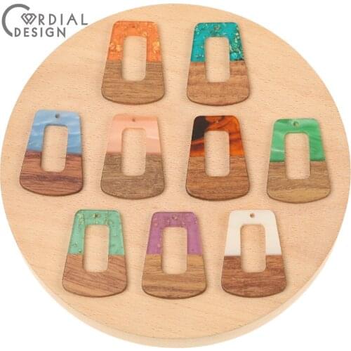 Cordial Design 50Pcs 27*38MM Earrings Accessories/Pendants/DIY Making/Charms/Natural Wood & Resin/Jewelry Findings & Components