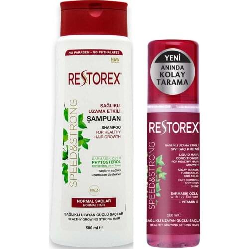 Restorex Healthy Elongation Shampoo Normal Hair 500 ml & Restorex Liquid Hair Conditioner 200 Ml