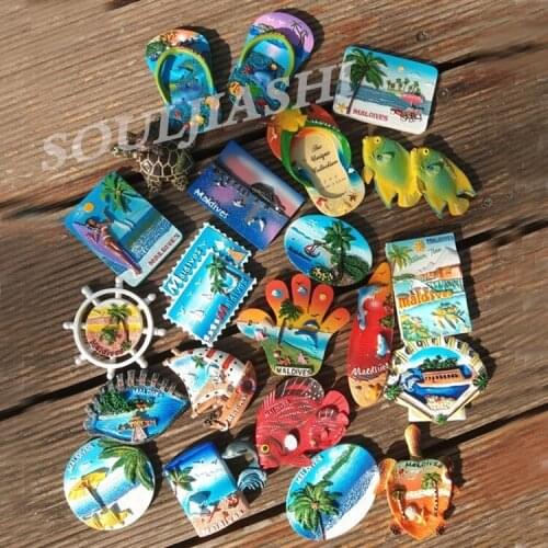 Maldives travel souvenirs resin seascape sea turtle fish landscape refrigerator stickers message stickers