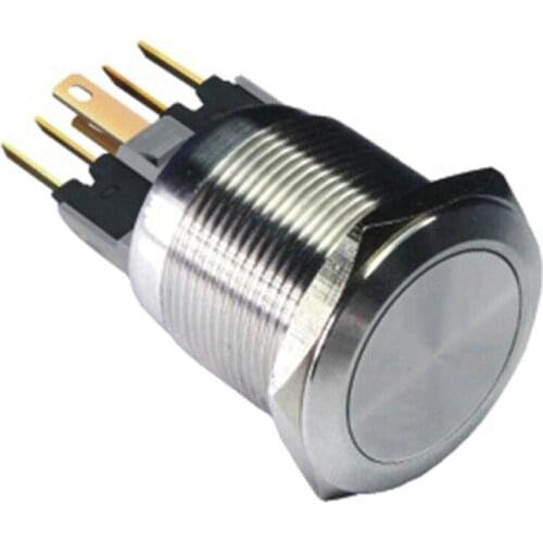 TY 2209F flat round stainless steel IP67 pushbutton high flat momentary waterproof push button switch