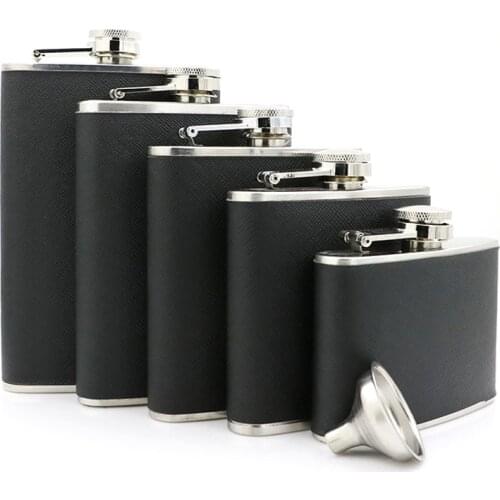 Outdoor Portable Pocket Flasks Alcohol Bottle Stainless Steel Mini Hip Flask with Funnel for Whiskey Wine Pot Bottle Gift