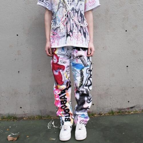 High fashion e girl aesthetic womens work pants harajuku pants sweatpants women punk pants sweat pants cartoon pants