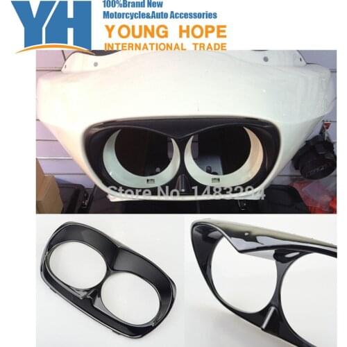 Bright Black Bad Boy Eagle Hawk Sharp Headlight Cover Headlight Bezel Trim Fits For Harley Road Glide Roadglide 1998-2013