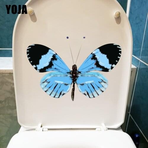 YOJA 21.5X14.9CM Cartoon Butterfly Creative Cartoon Wall Sticker WC Toilet Decal House Decoration T1-2120
