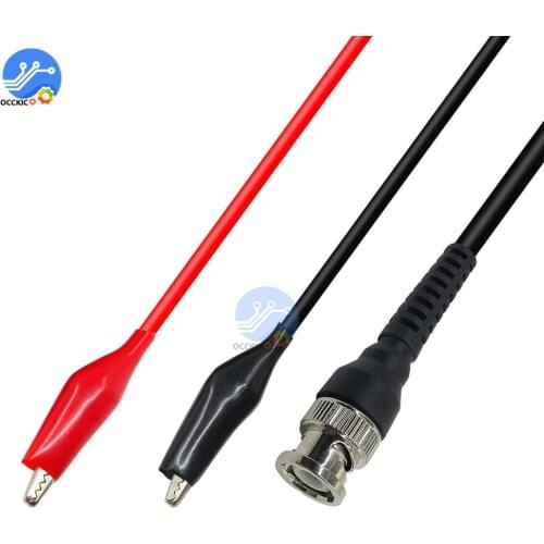 1m BNC Male to Dual Alligator Clip Connector Oscilloscope Test Probe Lead Cable Convert DIY Kit