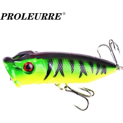 1Pcs Fishing Lures 6.5cm 10g Popper Hard Wobblers Topwater Swimbaits Artificial Plastic Bait Jerkbait Treble Hooks Pesca Tackle