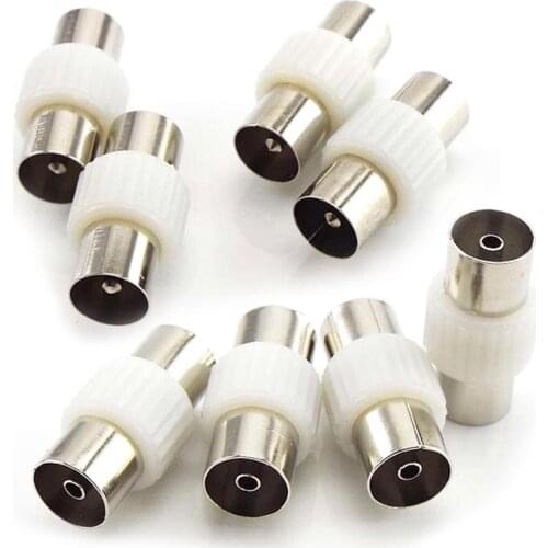 10pcs Male to Male Adapter Female to Female TV Plug Jack for Antennas TV RF Coaxial Plugs Connector Coax Converter