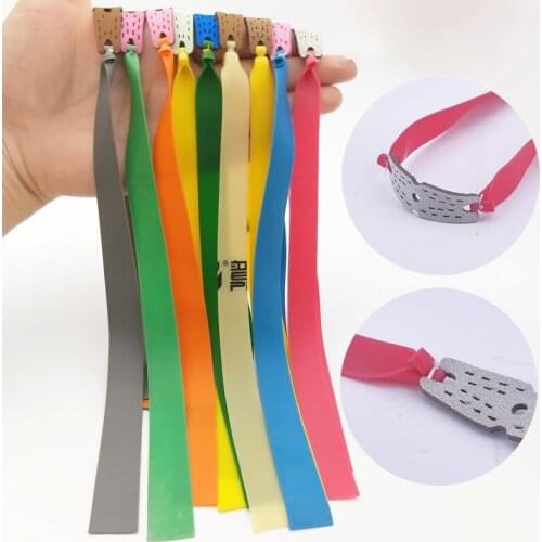 10Pcs Slingshot Powerful Elastic Flat Rubber Band Practical Hunting Sports Catapult Kit Set Slingshot Rubber Random Color F-B