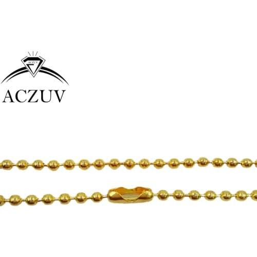 100pcs Gold Plated Metal 2.4mm Ball Bead 8cm to 15cm Tag Chain 40cm to 80cm Necklace Chains with Connector Ends BBC002