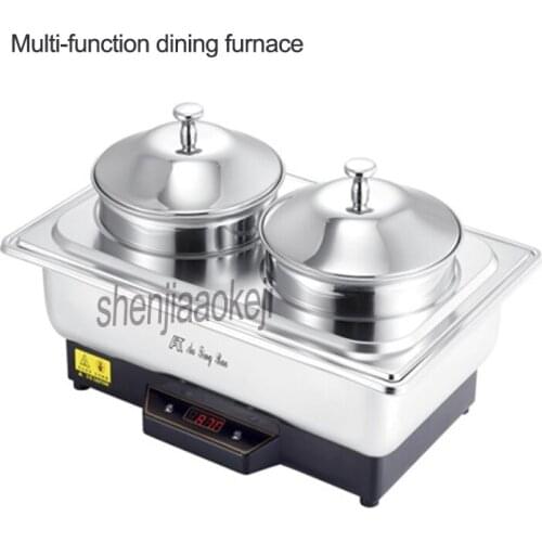 350w Commercial double soup stove Stainless steel buffet furnace Electric heating restaurant furnace Multi-function soup stove