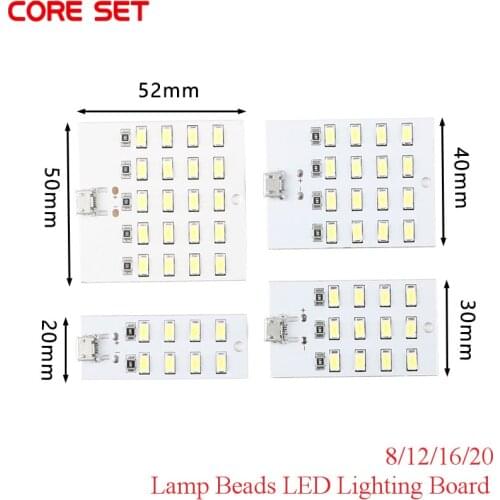 5Pcs Lamp LED Lighting Board Stand Lamp Emergency Lamp Night Lamp USB Mobile Lamp Aluminum Substrate 8/12/16/20 Original