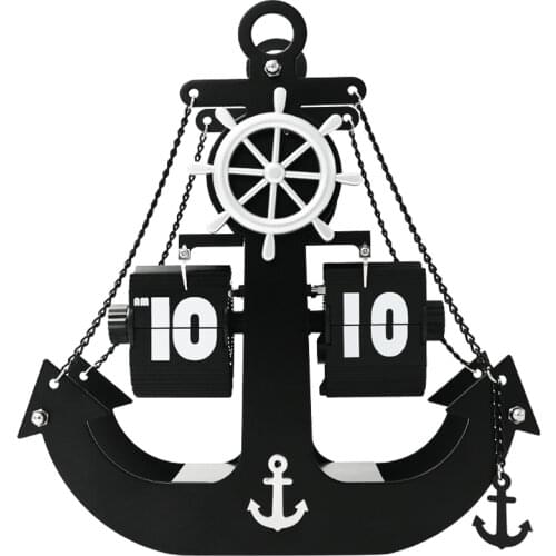 Retro Automatic Flip Clock Metal Nordic Page Turning Clock Living Room Creative Seat Table Clocks Decoration Retro Mechanical