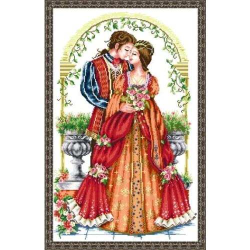 Free delivery Top Quality popular counted cross stitch kit wedding day kiss