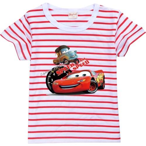 Disney McQueen Print Kids T-shirt Teen Funny Child Clothes Short Sleeve Clothing Homme Tees Tops Boys Tshirts Anime Streetwear