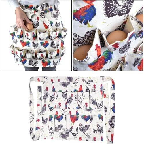 Farm Chicken Goose Egg Collecting Gathering Apron With Pockets Farmhouse Kitchen Apron for Adults
