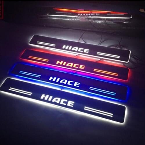 HIACE streamer dynamic breathing welcome pedal LED running lamp threshold bar side door pedal stick 2005-2018