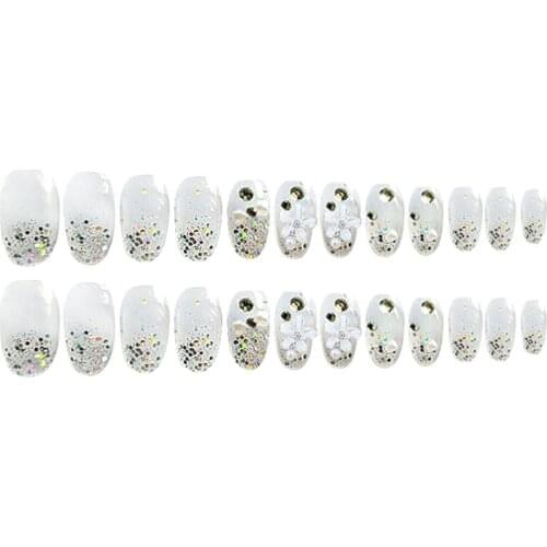 24Pcs False Artificial Nail Tips Full Cover 12 Sizes for for Nail Art Salons and Home DIY - 2 Colors Optional