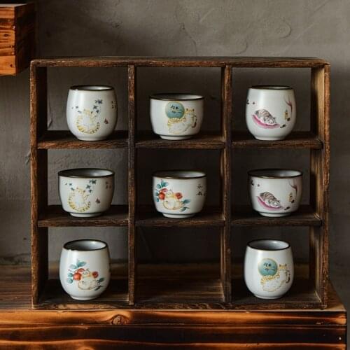 Guopin Traditional Kiln Change Handmade Ceramic Teacup Travel Tea Bowl Pu'er Master Tea cup Chinese Boutique Tea set Accessories