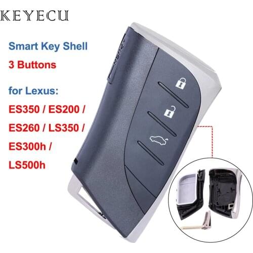 Keyecu 3 Buttons Smart Prox Remote Car Key Shell Case for Lexus ES300h ES350 ES200 ES260 LS350 LS500h, without Logo