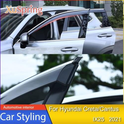 Window Visor Car Rain Shield Deflectors Awning Trim Cover Exterior Accessories Parts For Hyundai Creta/Cantus SU2I IX25 2021