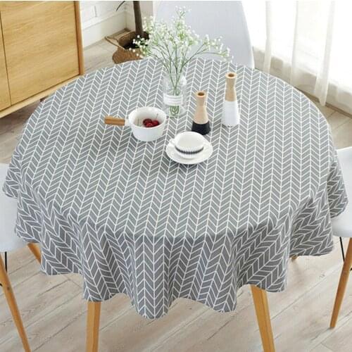 Nordic Round Tablecloth Cotton Linen Washable Banquet Wedding Party Christmas Table Cover Dinning Table Cover