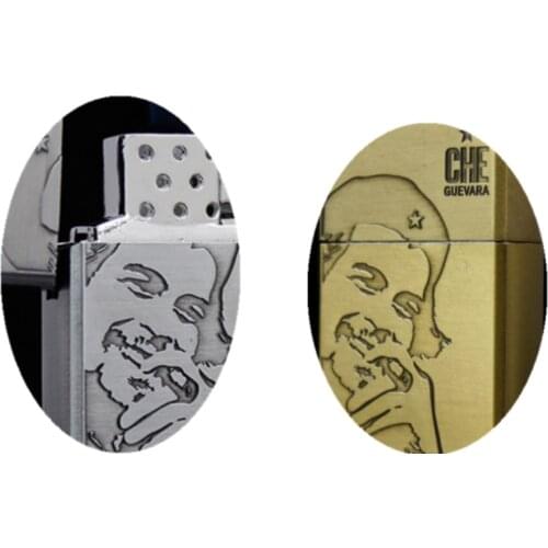 COOL Che Guevara butane Inflatable gas cigarette lighter vintage grinding wheel flint metal pipe smoking igniter gift （No fuel