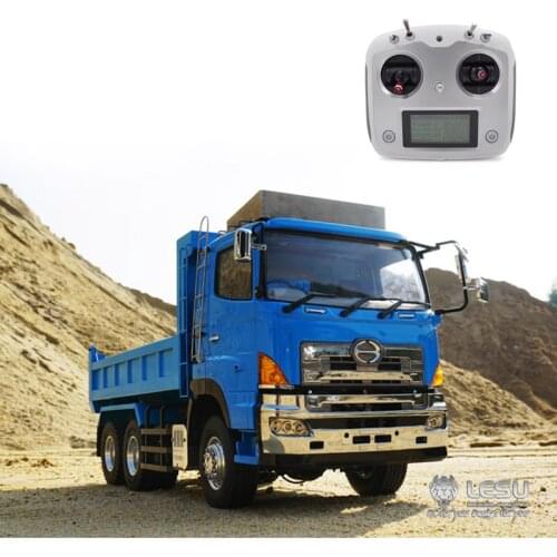 LESU RC 6*6 Hydraulic Dumper Truck Model Motor ESC Sound Light 1/14 Scale HN Painting Blue THZH0332-SMT4
