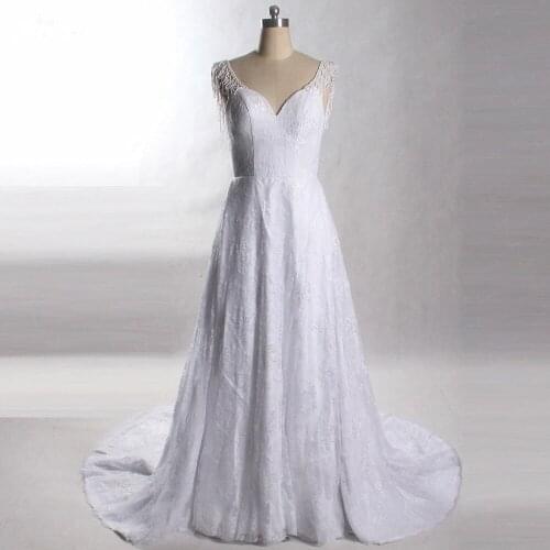 LZ240 White Sweetheart Backless Wedding Dress 2018 New Design Beading Lace Bridal Dresses Vestido De Noiva