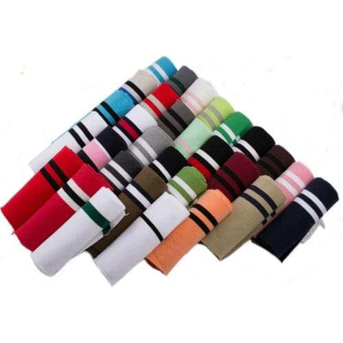 85cm Cotton and spandex stripes cuffs fabric DIY stretchy cotton knitted fabric for neckline winter jacket,Clothing accessories