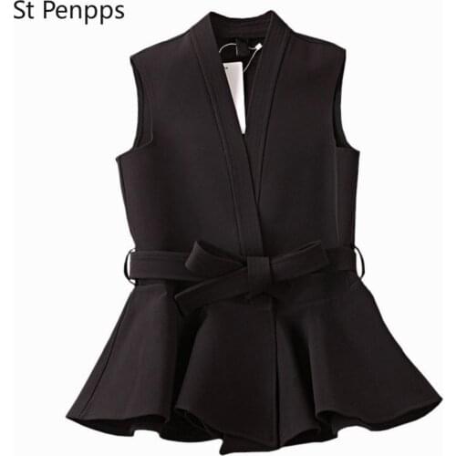 Ruffles Tank Tops Women Korean V Neck Sleeveless Office Lady Camis Spring Solid Lace Up Slim Fit Female Vest