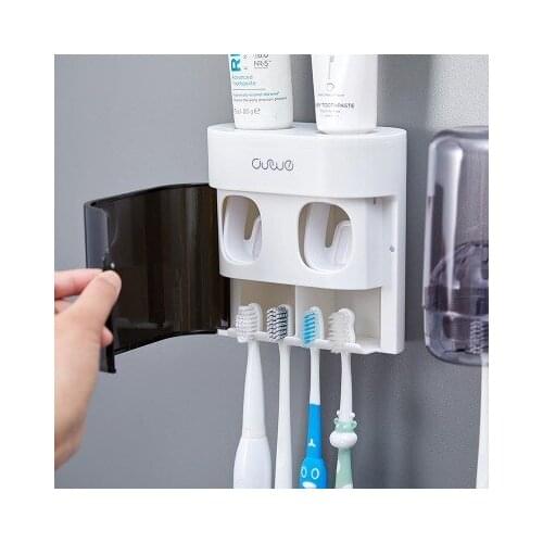 Multifunction Automatic Toothpaste Squeezer Dust-proof Toothbrush Holder With Magnetic Cover For Bathroom Accessories Sets