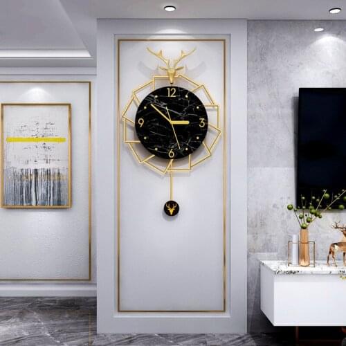 2020 New Wall Clock Nordic Modern Minimalist Light Luxury Wall Clock Fashion Deer-shaped Decoration Home Living Room Wall Clock