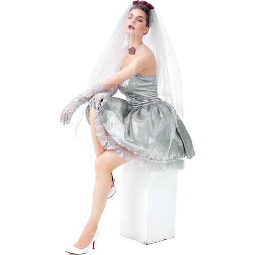 Halloween New Product Halloween Adult Ghost Bride Costume Masquerade Bar Party Stage Dress