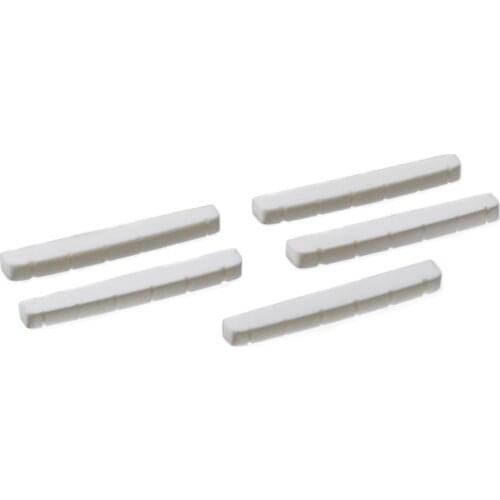 OOTDTY 5 Pieces Curved Unbleached Slotted Bone Nut Flat Bottom For Fender Strat new