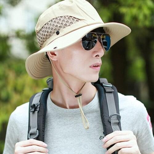 Sun Hat Bucket Summer Sun UV Protection Long Large Wide Brim Mesh Hiking Outdoor Beach Cap Men Women Fishing Hat Breathable Caps