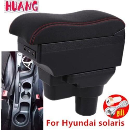 For Hyundai SOLARIS Armrest For Hyundai Solaris 2 Accent Verna Car Armrest box 2017 2018 2019 2020 Storage box car accessories