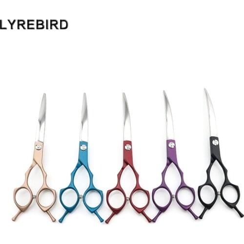 Professional Pet Dog Grooming Scissors 6.5 Inch Curved Scissors Purple Red Black Blue Golden Lyrebird HIGH CLASS 10PCS/LOT NEW