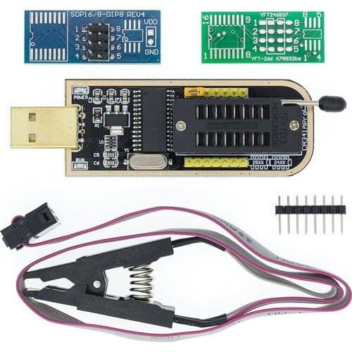 I21 CH341A 24 25 Series EEPROM Flash BIOS USB Programmer Module + SOIC8 SOP8 Test Clip For EEPROM 93CXX / 25CXX / 24CXX DIY KIT