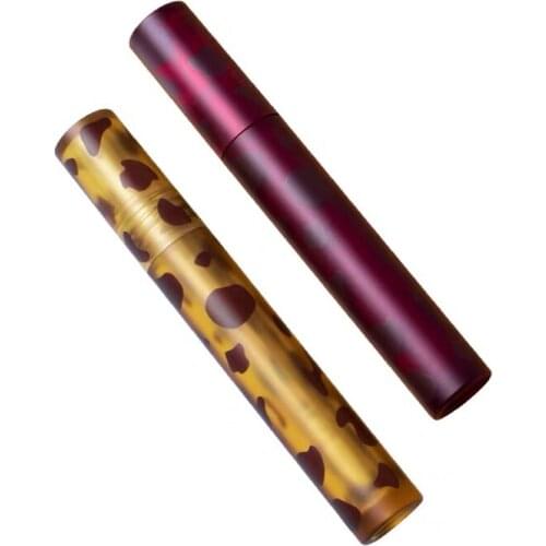 10/25pcs 4ml Empty Round Frosted Red Lip Gloss Wand Tube Cosmetic Packaging Brown Spotted Matte Lipgloss Container with Stopper