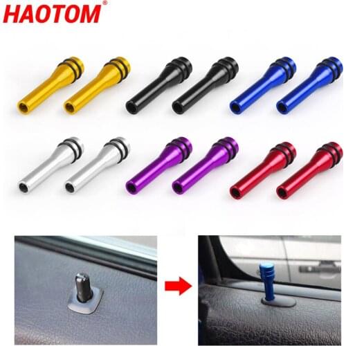 Universal 2PCS 49mm Car Interior Door Lock Knob Pull Pins Aluminum Alloy Auto Car Security Door Lock Pins Decoration