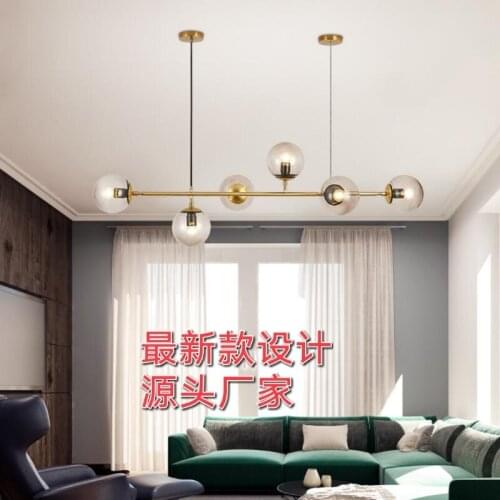 Modern Style Living Room Bedroom Minimalist Restaurant Pendant Light Nordic Clothing Decoration Glass Ball Pendant Lamp Bed