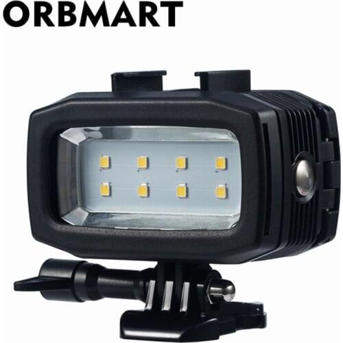 ORBMART Double Battery Diving Light Underwater 30M LED Video Light For Gopro Hero 7 6 5 4 SJCAM SJ4000 Xiaomi Yi Sport Camera