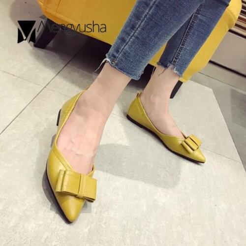 Cozy black single shoes women flats pointed toe shallow bowtied loafers stretch slip on boat shoes brand soft leather moccasins