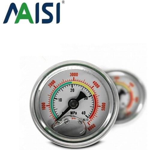Dial Air Pressure Gauge 40Mpa/6000PSI Pressure Gauge With M10*1 For PCP Hand Pump Factory Outlet Double Scale barometer Pressure