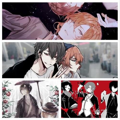 WTQ Retro Poster Bungou Stray Dogs Canvas Painting Classic Anime Posters Wall Decor Posters Wall Art Picture Home Decor