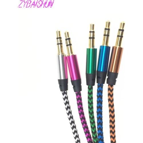 1 m Nylon Jack Audio Cable 3.5mm Plug Aux Car Cord for Mitsubishi ASX Outlander Lancer Evolution Pajero Eclipse Grandis FORTIS