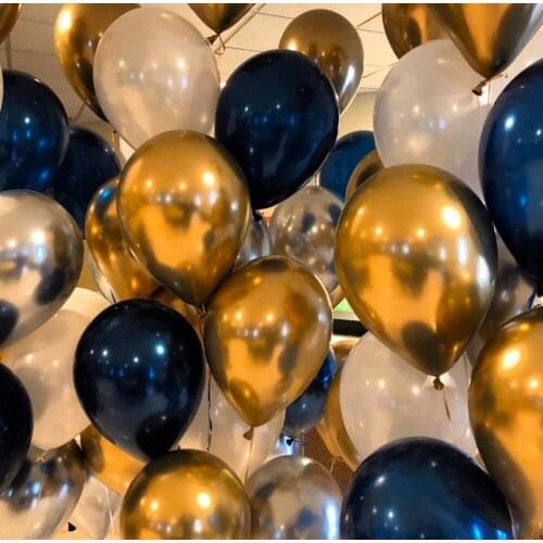 10PCS 12inch silver gold Metallic Latex Balloons Thick Pearly Metal Wedding Decoration Metallic Balloons Birthday Party Supplies