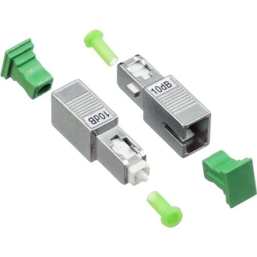 10PCS SC APC 10bd Simplex mode fiber optic Attenuator SC 10dB metal male Fiber Attenuator FTTH attenuator