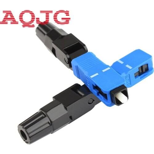 100pcs/lot SC Optic Fiber Quick Cold Connector FTTH SC Single Mode UPC Fast Connector AQJG