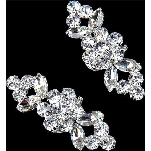 2Pcs Of 1 Pack Silver Shoe Decorations for Women Girl Fashion Rhinestone Shoes Buckle Elegant Shoe Clips For Decorating